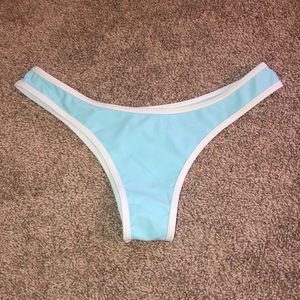 Blue and white bathing suit bottoms